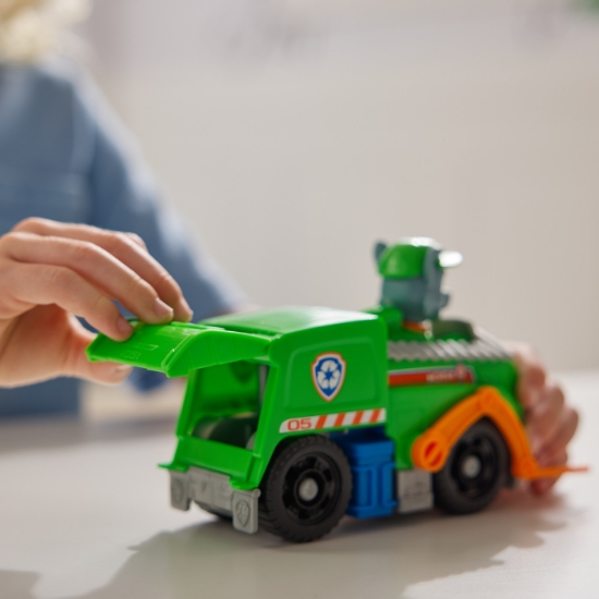 Imagine Patrula Cățelușilor set vehicul de bază camionul de reciclare și figurină Rocky