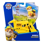 Imagine PATRULA CATELUSILOR SET VEHICUL DE BAZA BULDOZER SI FIGURINA RUBBLE