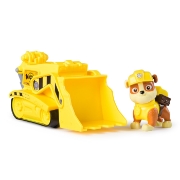 Imagine PATRULA CATELUSILOR SET VEHICUL DE BAZA BULDOZER SI FIGURINA RUBBLE