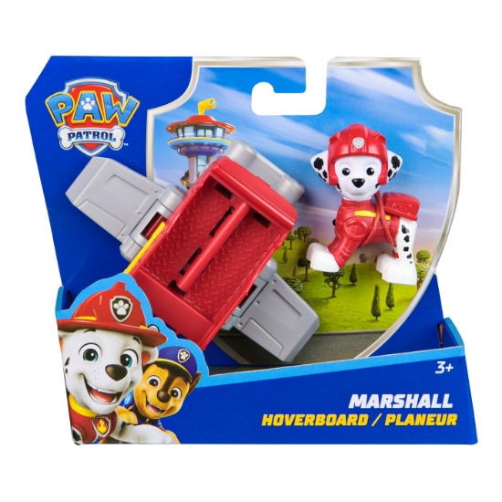 Imagine PATRULA CATELUSILOR ACTION PUPS SET VEHICUL DE SALVARE HOVERBOARD SI FIGURINA MARSHALL 5 CM