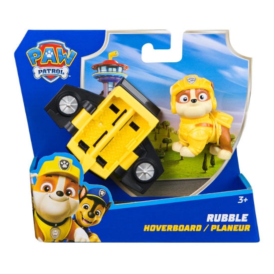 Imagine PATRULA CATELUSILOR ACTION PUPS SET VEHICUL DE SALVARE HOVERBOARD SI FIGURINA RUBBLE 5 CM