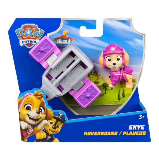 Imagine PATRULA CATELUSILOR ACTION PUPS SET VEHICUL DE SALVARE HOVERBOARD SI FIGURINA SKYE 5 CM