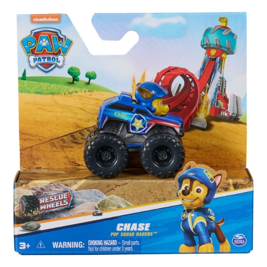 Imagine PATRULA CATELUSILOR PUP SQUAD RACERS RESCUE WHEELS VEHICUL METALIC CHASE SCARA 1:55
