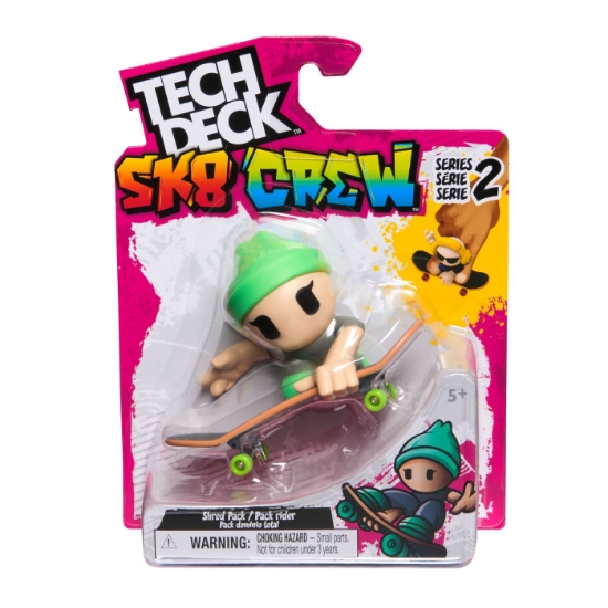 Imagine TECH DECH SK8 CREW PACHET PLACA SI FIGURINA 9.6CM SAPCA VERDE