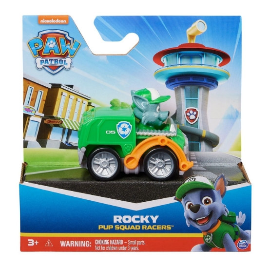 Imagine Patrula Căţeluşilor Pup Squad Racers vehicul cu figurina Rocky