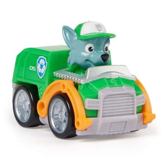 Imagine Patrula Căţeluşilor Pup Squad Racers vehicul cu figurina Rocky