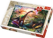 Imagine PUZZLE TREFL 100 PE TARAMUL DINOZAURILOR