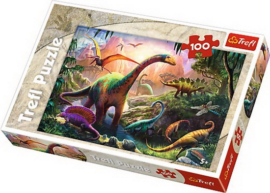 Imagine PUZZLE TREFL 100 PE TARAMUL DINOZAURILOR