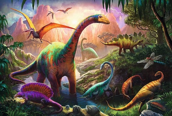 Imagine Puzzle Trefl 100 Pe tărâmul dinozaurilor
