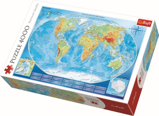 Imagine PUZZLE TREFL 4000 HARTA FIZICA A LUMII