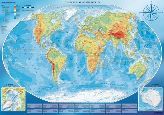 Imagine Puzzle Trefl 4000 Harta fizică a lumii