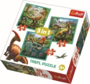 Imagine PUZZLE TREFL 3IN1 LUMEA EXTRAORDINARA A DINOZAURILOR
