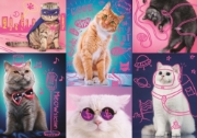 Imagine PUZZLE TREFL 1000 SUPER PISICI NEON