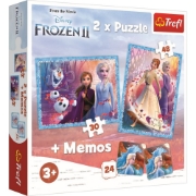 Imagine Puzzle Trefl 2in1 Memo Frozen2 Ținutul misterios