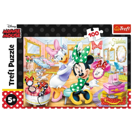 Imagine Puzzle Trefl 100 Minnie la salonul de înfrumusețare