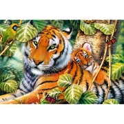 Imagine PUZZLE TREFL 1500 TIGRI BENGALEZI IN PADUREA TROPICALA