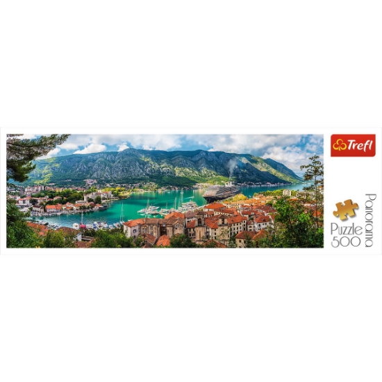 Imagine Puzzle Trefl 500 Panorama Orașul Kotor Muntenegru