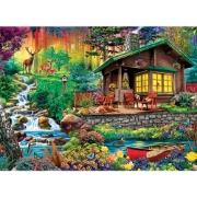 Imagine PUZZLE TREFL 3000 CABANA DIN PADURE