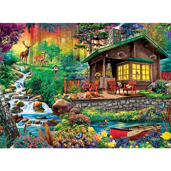 Imagine Puzzle Trefl 3000 Cabana din pădure