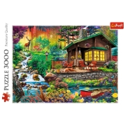 Imagine PUZZLE TREFL 3000 CABANA DIN PADURE