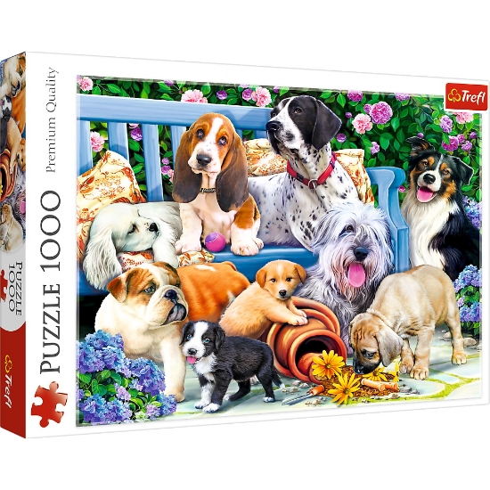 Imagine PUZZLE TREFL 1000 CAINI IN GRADINA