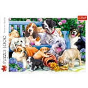 Imagine PUZZLE TREFL 1000 CAINI IN GRADINA