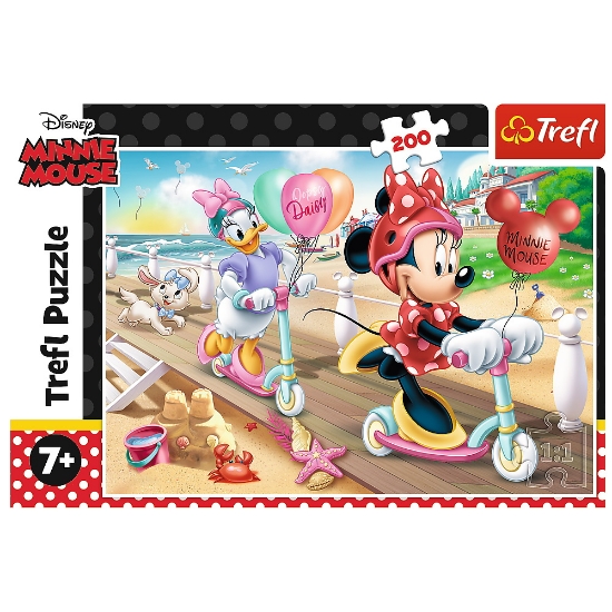 Imagine Puzzle Trefl 200 Minnie distracție la plajă
