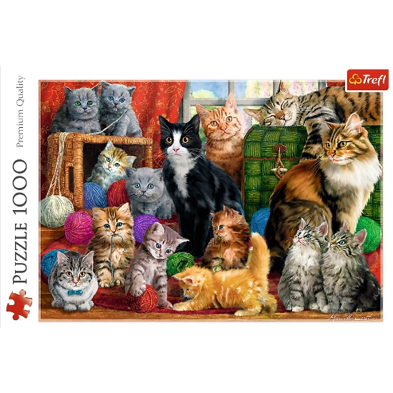 Imagine Puzzle Trefl 1000 Întâlnirea pisicuțelor