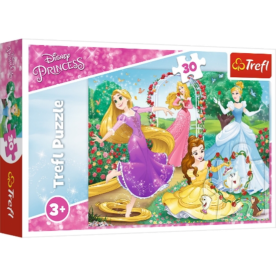 Imagine PUZZLE TREFL 30 PRINTESE DISNEY IN GRADINA PALATULUI