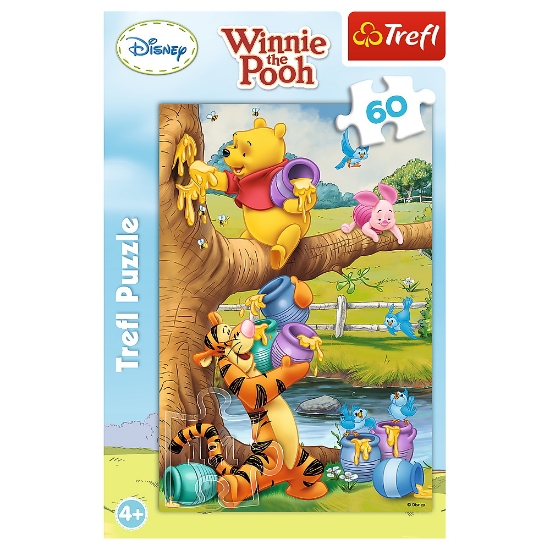 Imagine Puzzle Trefl 60 Winnie the Pooh Toți la treabă