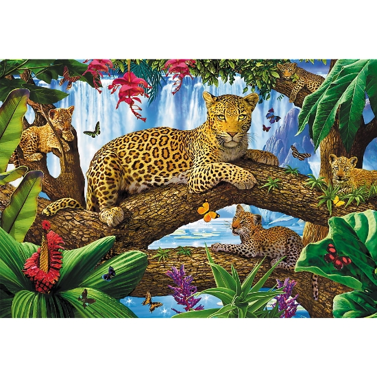 Imagine Puzzle Trefl 1500 Jaguar într-o pauză odihnitoare