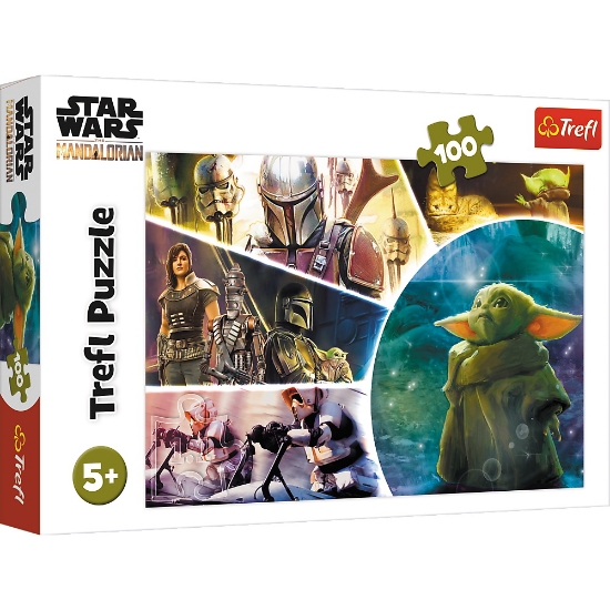 Imagine PUZZLE TREFL 100 STARWARS BABY YODA MADALORIANUL