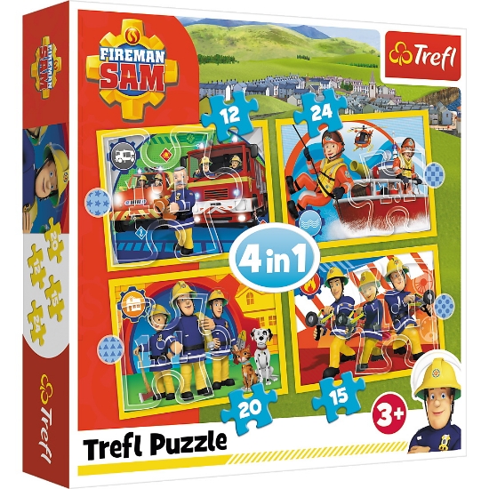 Imagine PUZZLE TREFL 4IN1 AJUTOARELE POMPIERULUI SAM
