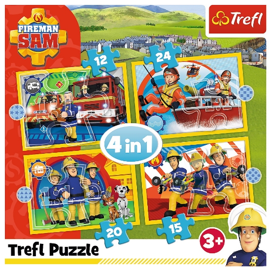 Imagine Puzzle Trefl 4in1 Ajutoarele Pompierului Sam