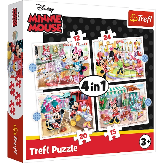 Imagine PUZZLE TREFL 4IN1 MINNIE MOUSE SI PRIETENII EI