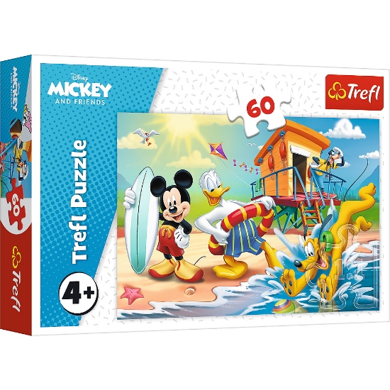 Imagine PUZZLE TREFL 60 DISTRACTIE PE PLAJA CU MICKEY MOUSE