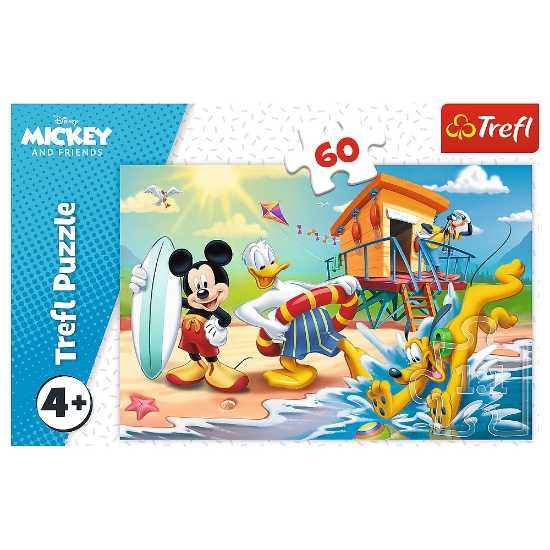 Imagine Puzzle Trefl 60 Distracție pe plajă cu Mickey Mouse