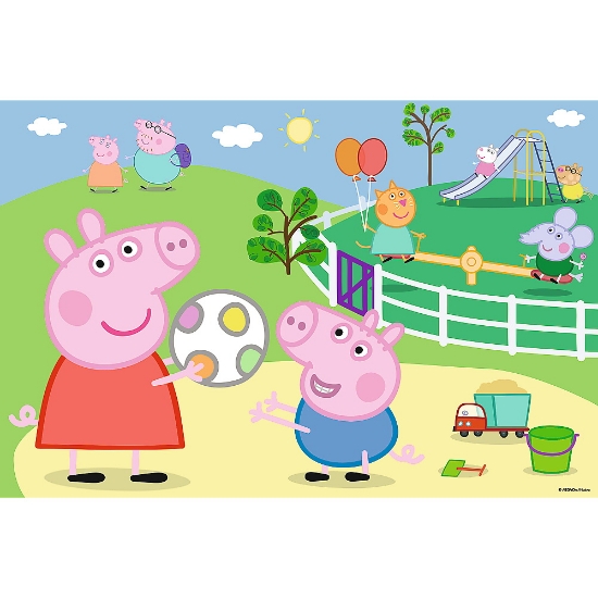 Imagine Puzzle Trefl 60 Peppa Pig Distracție cu Prietenii