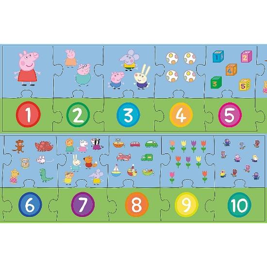 Imagine Puzzle educațional 20 piese numere Peppa Pig