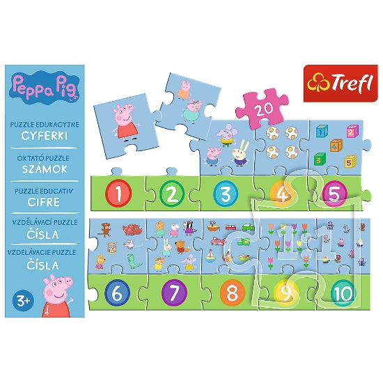 Imagine Puzzle educațional 20 piese numere Peppa Pig