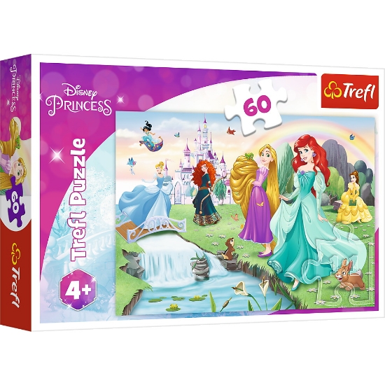 Imagine PUZZLE TREFL 60 DISNEY PRINCESS - INTALNESTE PRINTESA