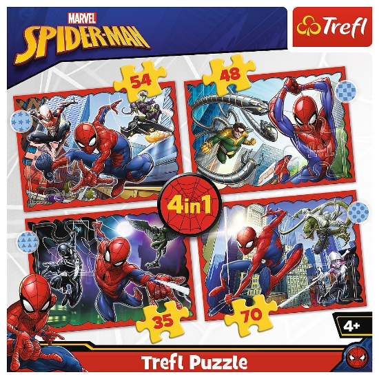 Imagine Puzzle Trefl 4in1 Spiderman – Eroul Spiderman