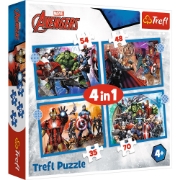 Imagine PUZZLE TREFL 4IN1 AVENGERS - RAZBUNATORII CURAJOSI