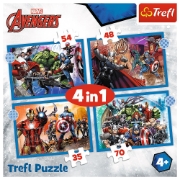 Imagine PUZZLE TREFL 4IN1 AVENGERS - RAZBUNATORII CURAJOSI