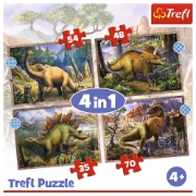 Imagine PUZZLE TREFL 4IN1 DINOZAURII INTERESANTI
