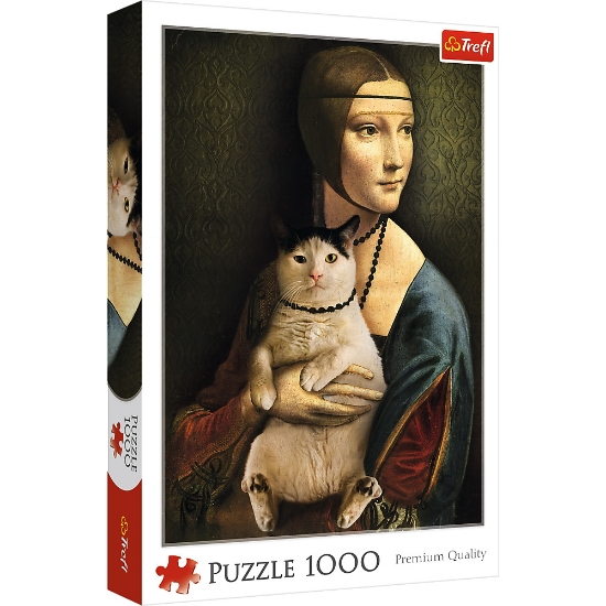 Imagine PUZZLE 1000 DOAMNA CU PISICA