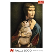 Imagine PUZZLE 1000 DOAMNA CU PISICA