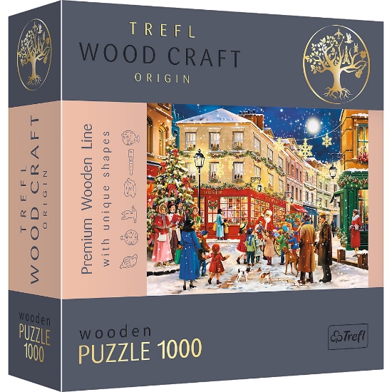 Imagine PUZZLE TREFL DIN LEMN 1000 PIESE STRADA PREGATITA DE CRACIUN