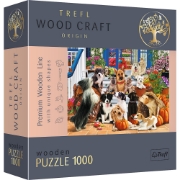Imagine PUZZLE TREFL DIN LEMN 1000 PIESE ECHIPA DE CATEI