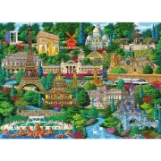 Imagine PUZZLE TREFL DIN LEMN 1000 PIESE OBIECTIVE TURISTICE FAIMOASE DIN FRANTA